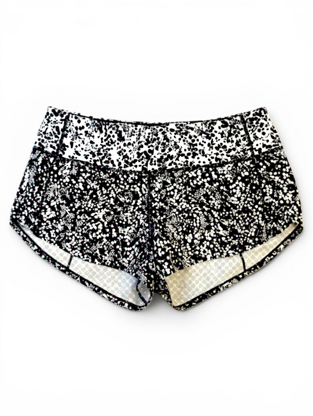 Lululemon Speed Up Shorts Chirasu Black / Chirakasu Alpine White